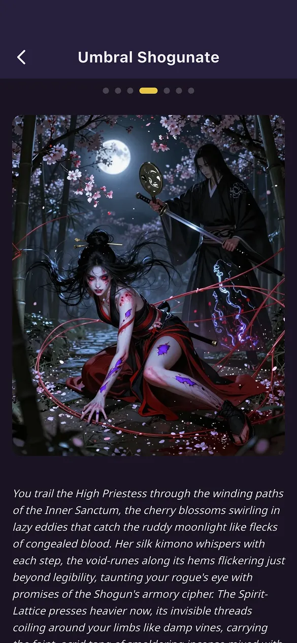 Taleborn’s Umbral Shogunate adventure mode brings storytelling to life through fantasy scenes and player-driven storytelling.