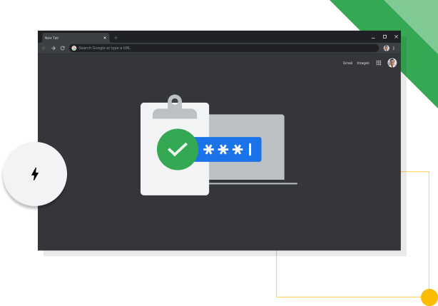 Chrome-browservenster in donkere modus met daarin het Google-productiviteitsicoon.