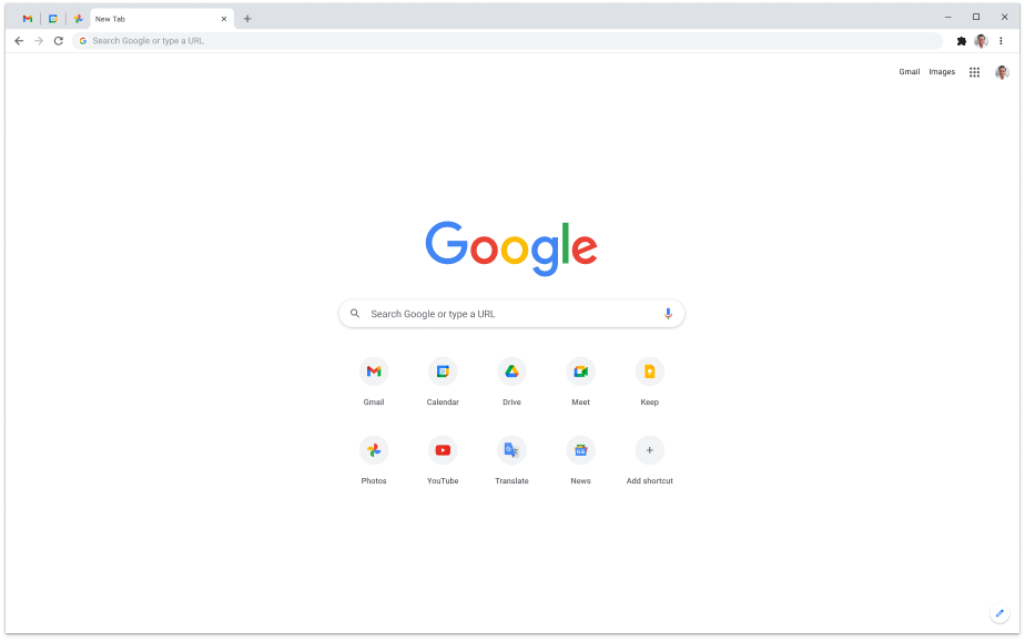 Laptop waarop je de homepage van Google.com ziet.