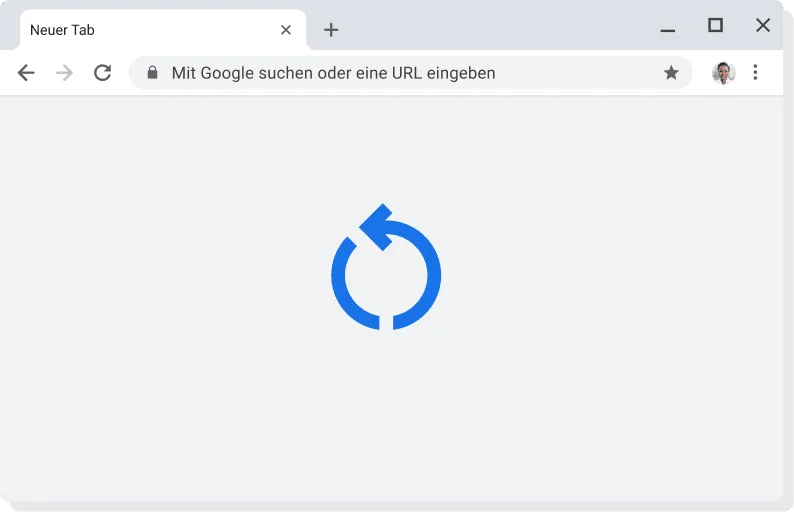 Automatische Updates Chrome-Symbol für Update, das installiert wird