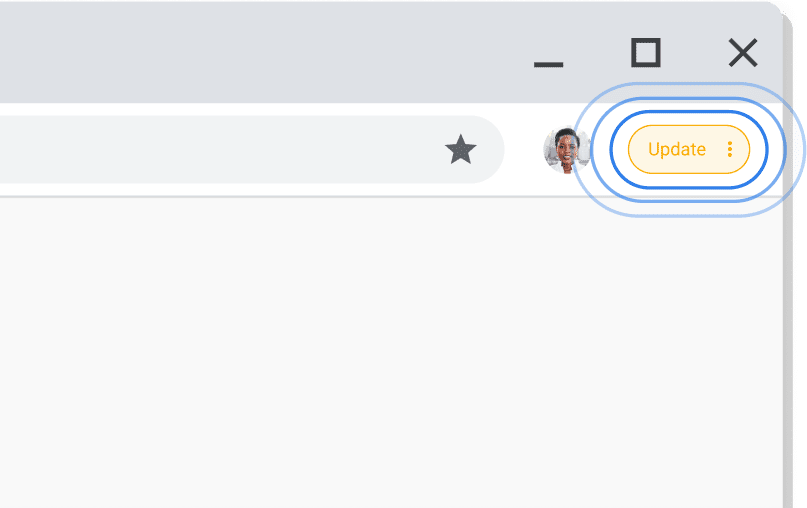 Applying a pending update Chrome UI alerting that there's a pending update